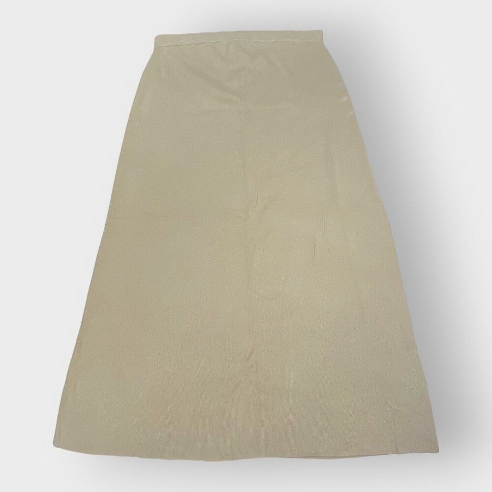 NEW | Dialogue Maxi Skirt | L | Gold | Pull On Elastic Waist | Slinky Knit